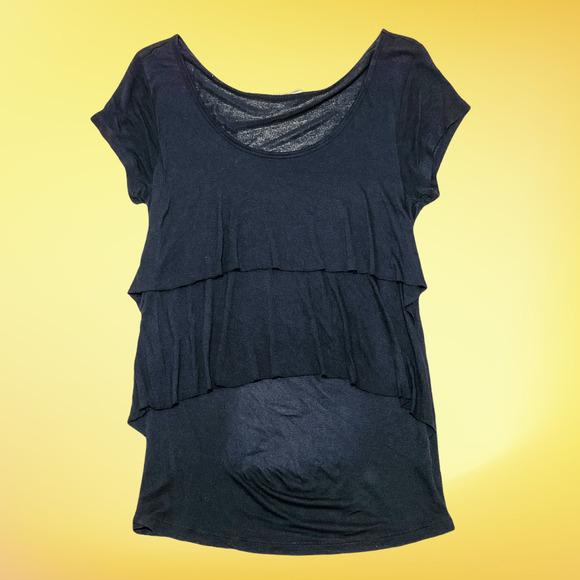 Old Navy Tops - OLD Navy Black Layered Tiered Blouse Size Medium